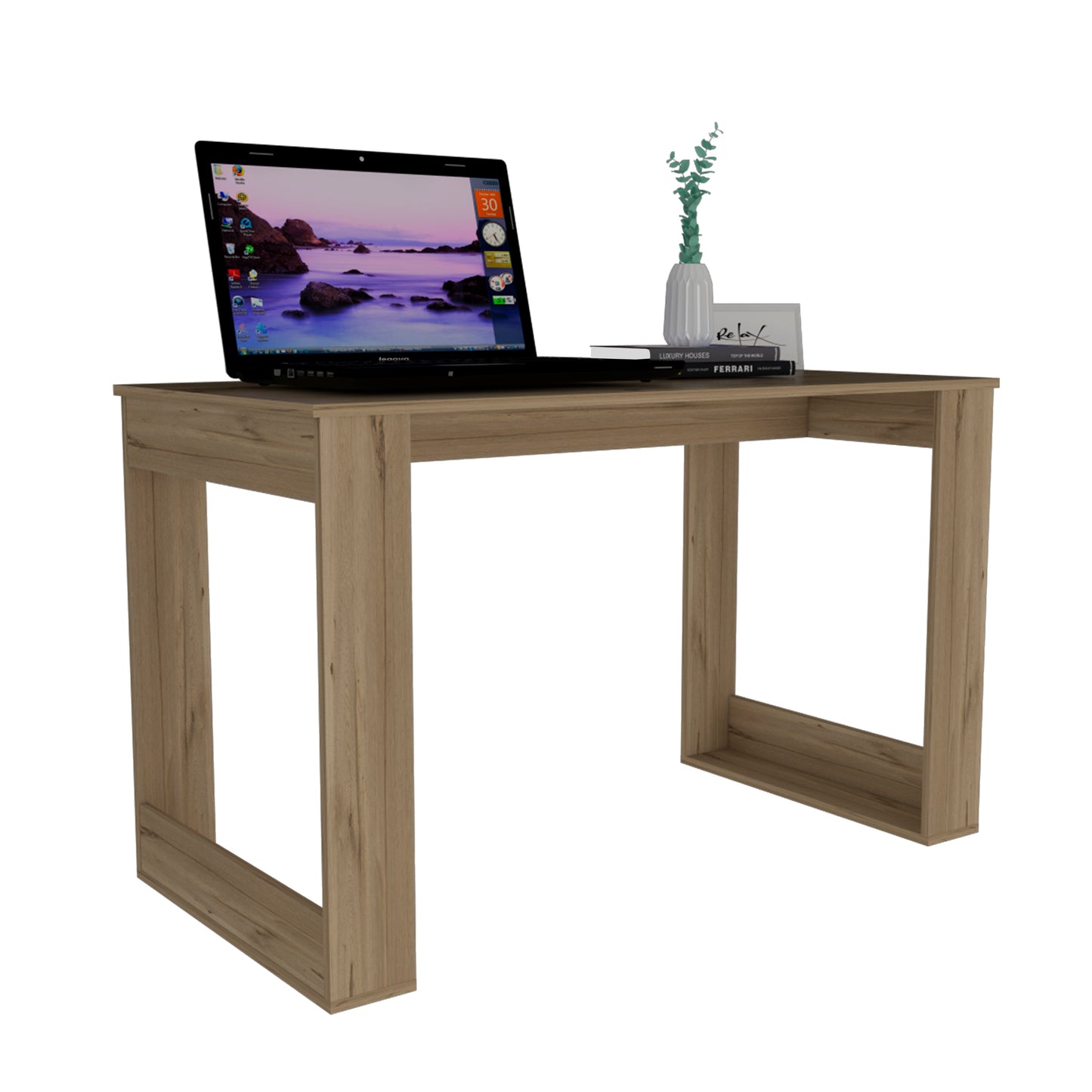 Cozy Oak Computer Desk