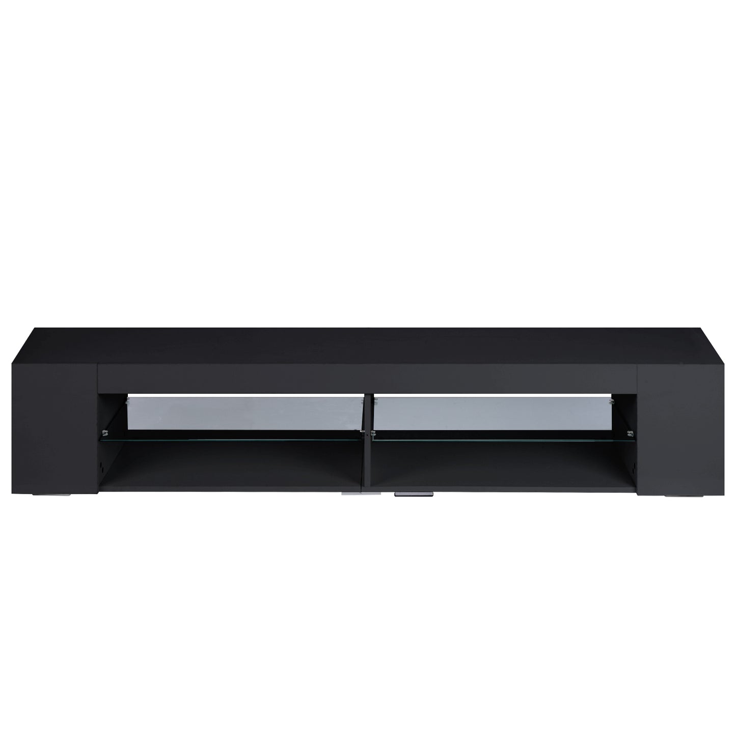 Modern High Gloss LED TV Stand with RGB Remote Control and Storage System