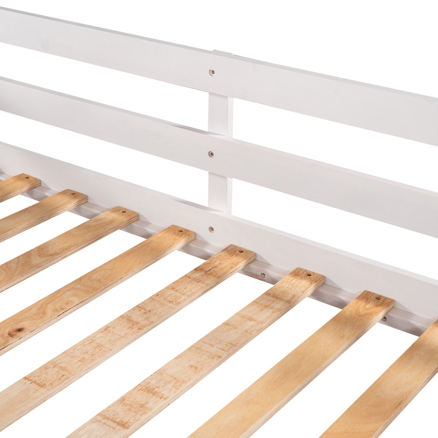 Elegant White L-Shaped Bunk Bed with Slide and Twin/Twin Configuration