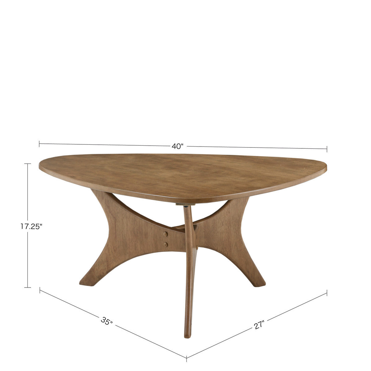 Stylish Elm Wood Triangle Coffee Table