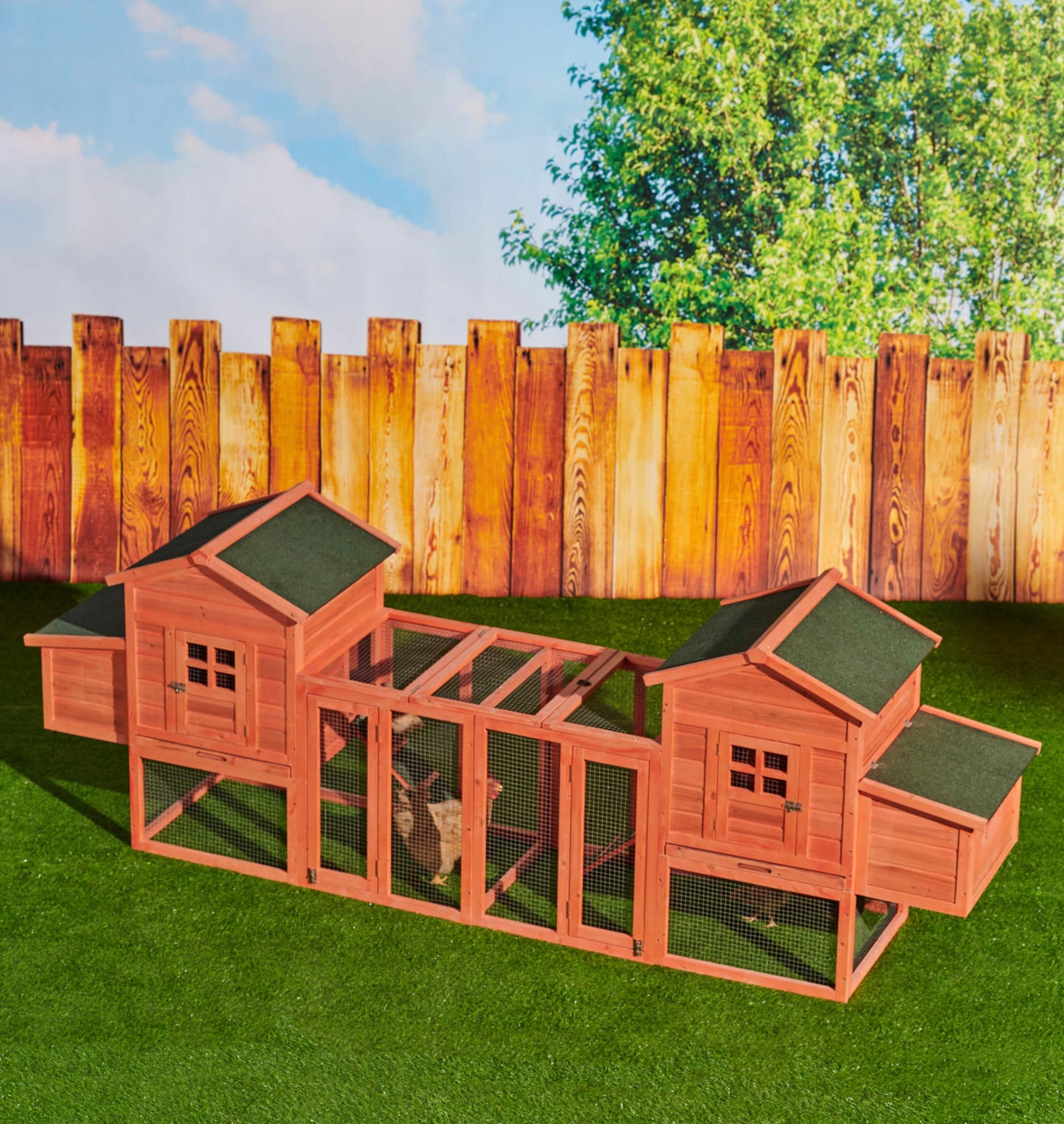 Chicken Coop Duplex with Outdoor Run