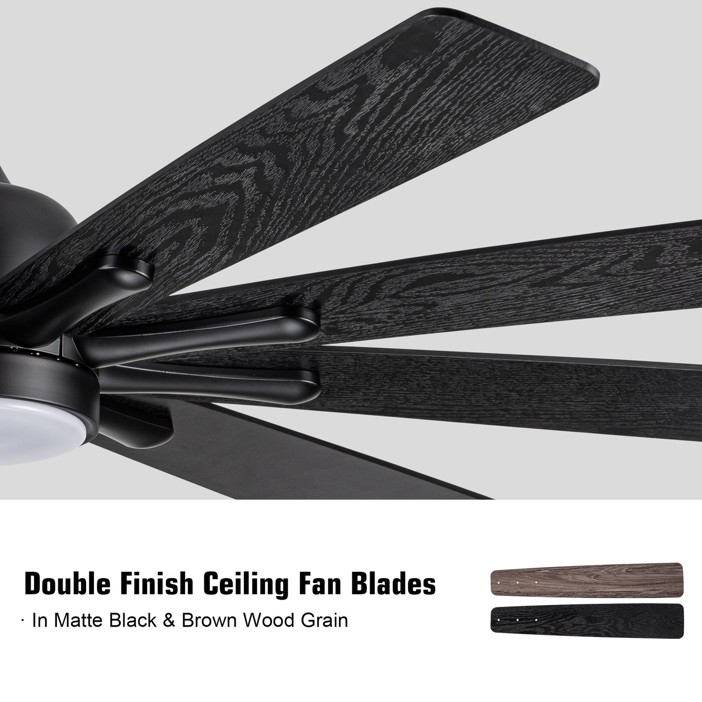 62 Black Ceiling Fan with Remote Control for Modern Farmhouse