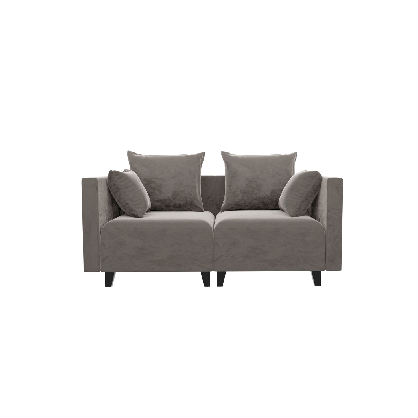 Sectional Sofa, Velvet Square Arm Sofa for bedroom, livingroom, camel