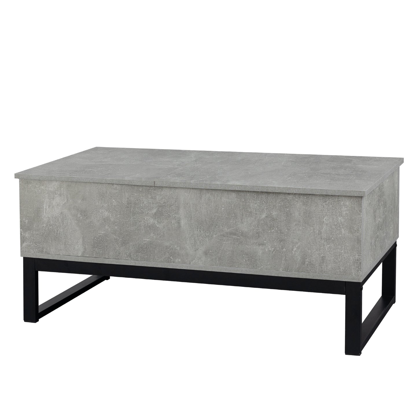 Elevated Gray Coffee Table with Hidden Storage and Adjustable Lift Top