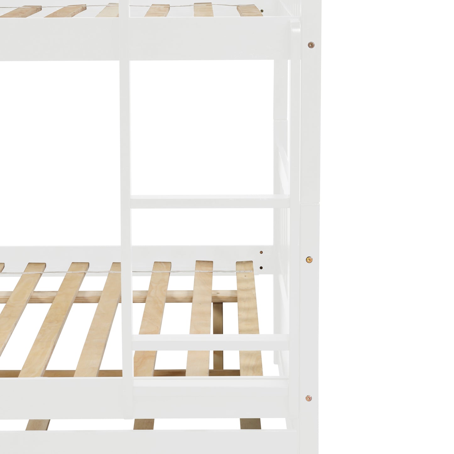 Multifunctional White Full Over Full Bunk Bed with Trundle and Modern Design