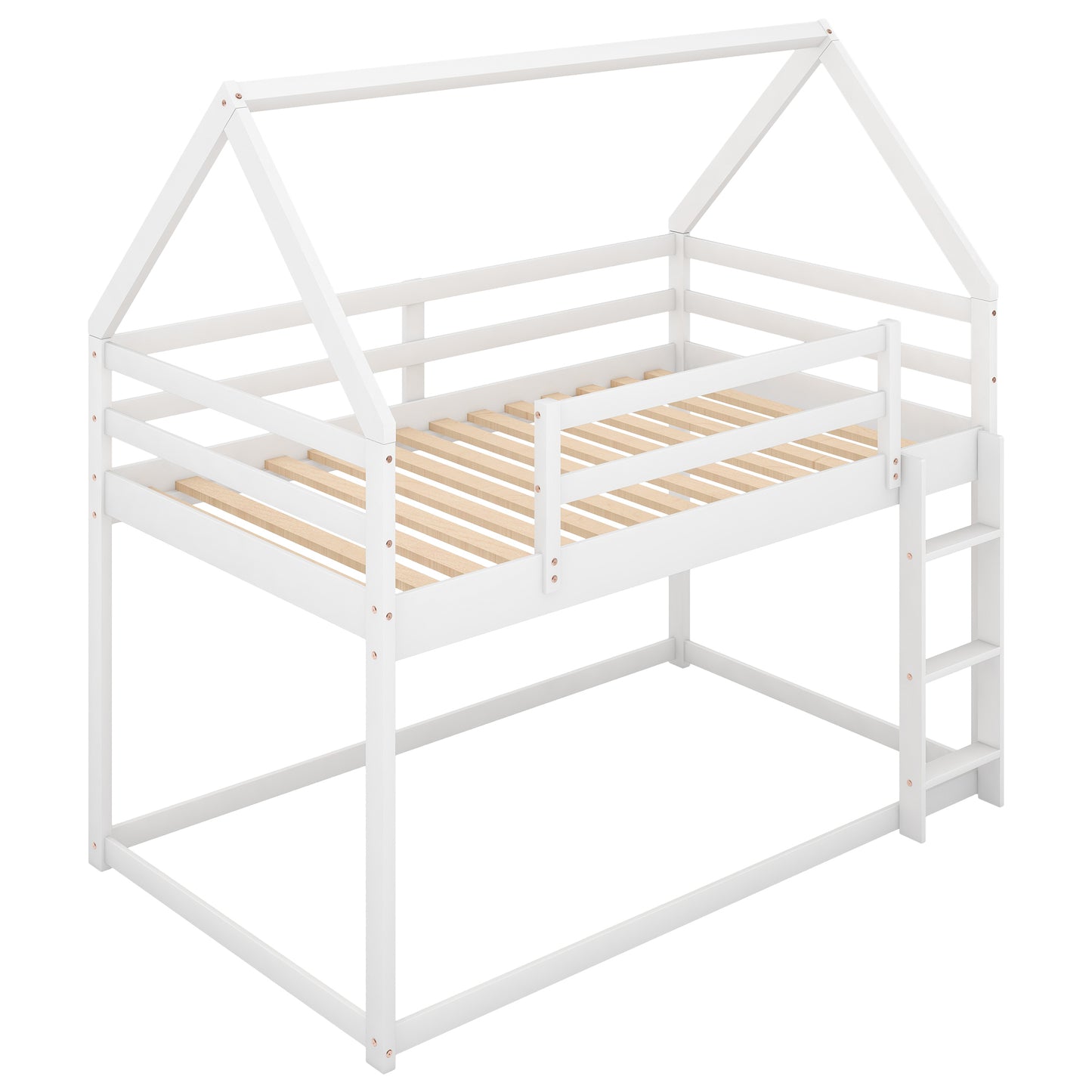 House Shaped Twin over Twin Low Bunk Bed