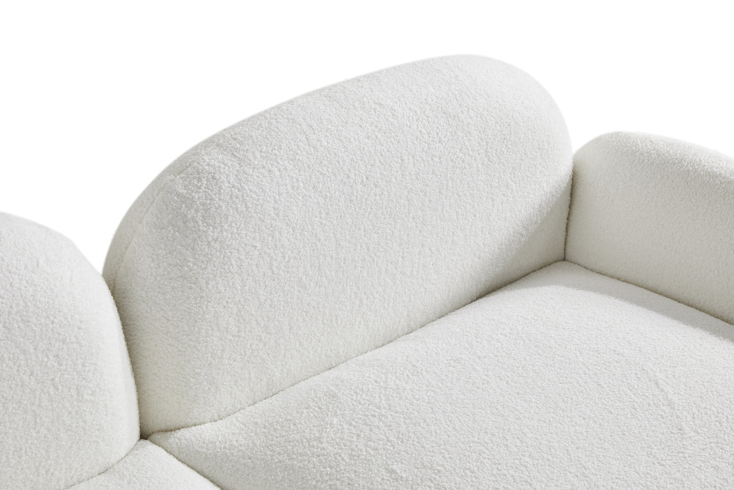 Luxurious 77.95 Plush Teddy Fabric Sofa - Ultimate Comfort and Style