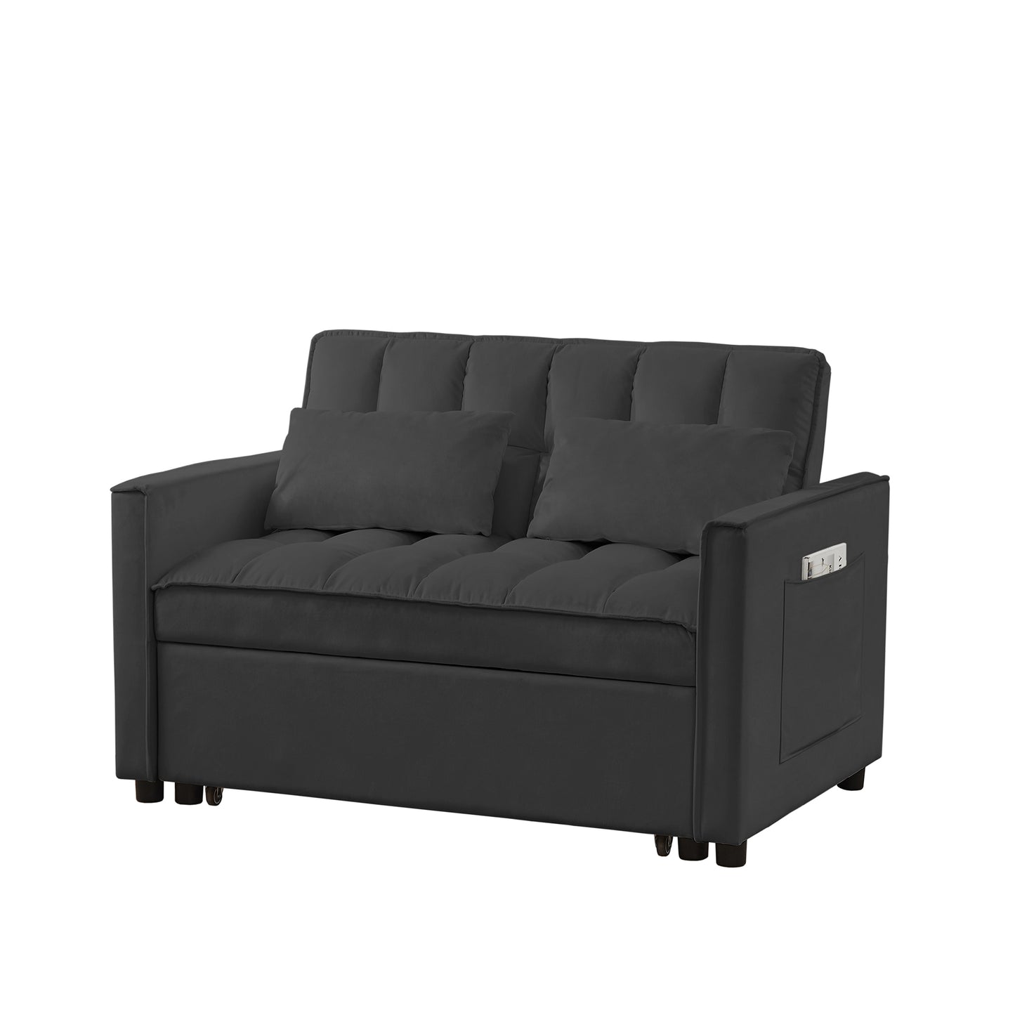 Black Velvet Loveseat Sofa Bed