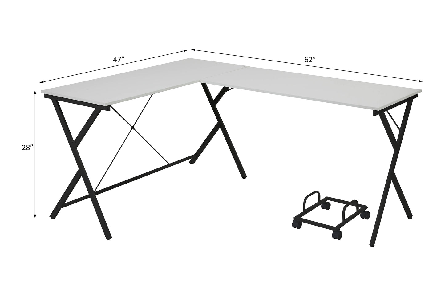 Sleek Black L-Shape Computer Desk - Dazenus OF00049