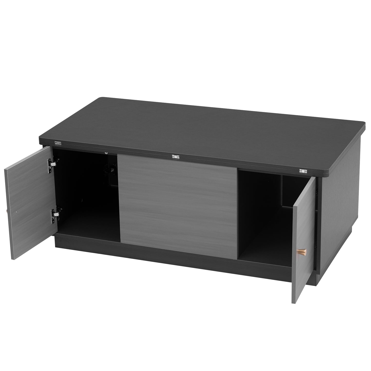 Extendable Lift-Top Coffee Table with Storage in Contemporary Gray