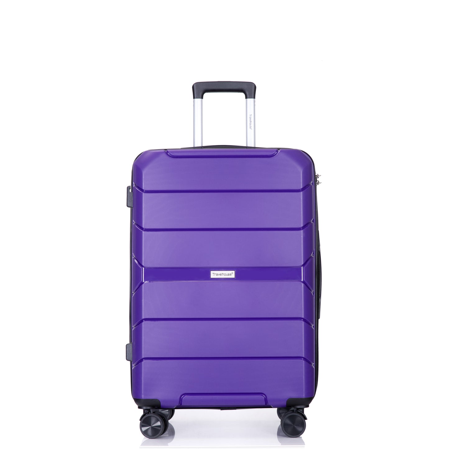 Hardshell Suitcase Spinner Wheels PP Luggage Sets Lightweight Durable Suitcase with TSA Lock,3-Piece Set (20/24/28) ,Purple