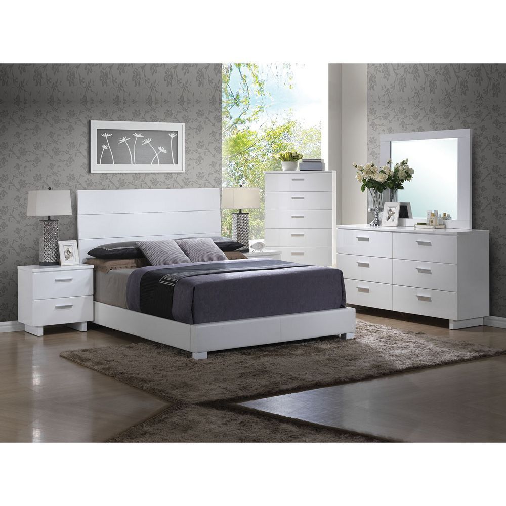 Lorimar Nightstand in White & Chrome Leg 22633