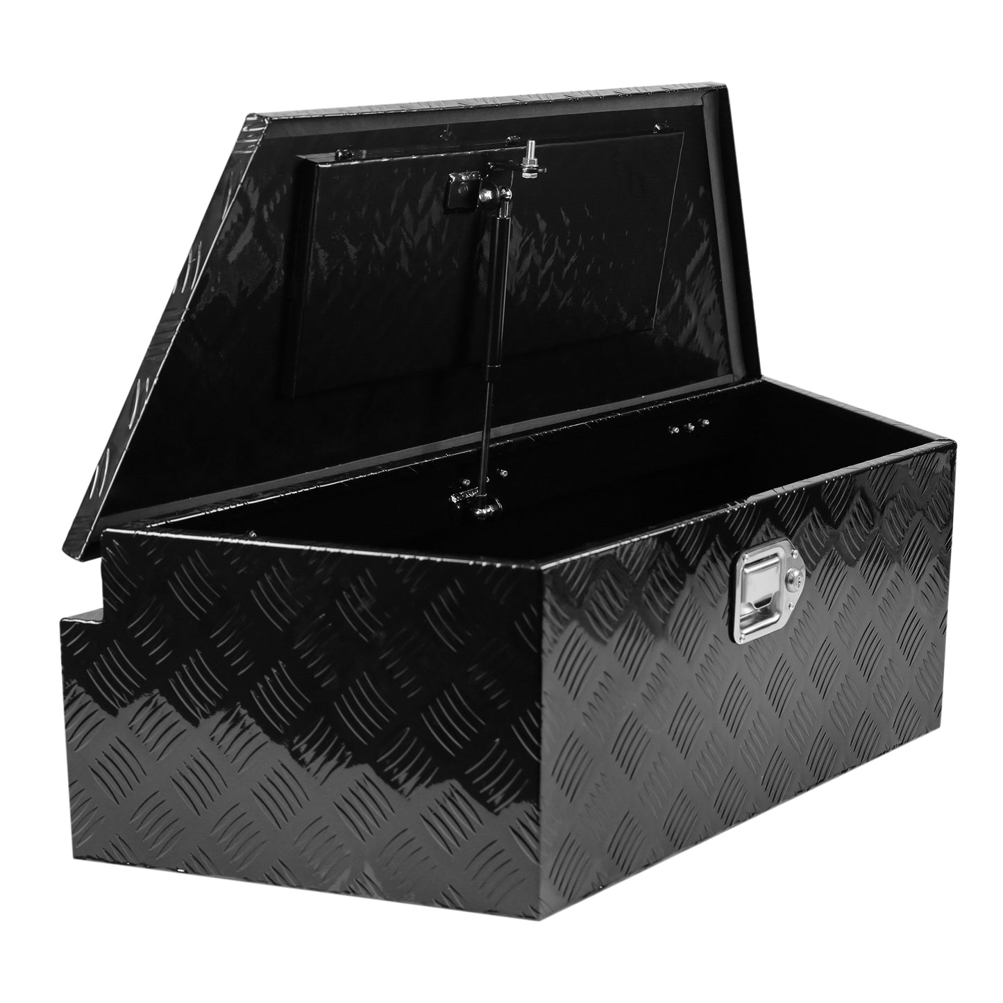 39 Inch Aluminum Utility Trailer Tongue Tool Box 5 Bar Tread Trailer Tongue Box Waterproof Under Truck Storage for Pick Up Truck Bed, RV Trailer, ATV with Lock & Keys 38.8"x16.5"x12"