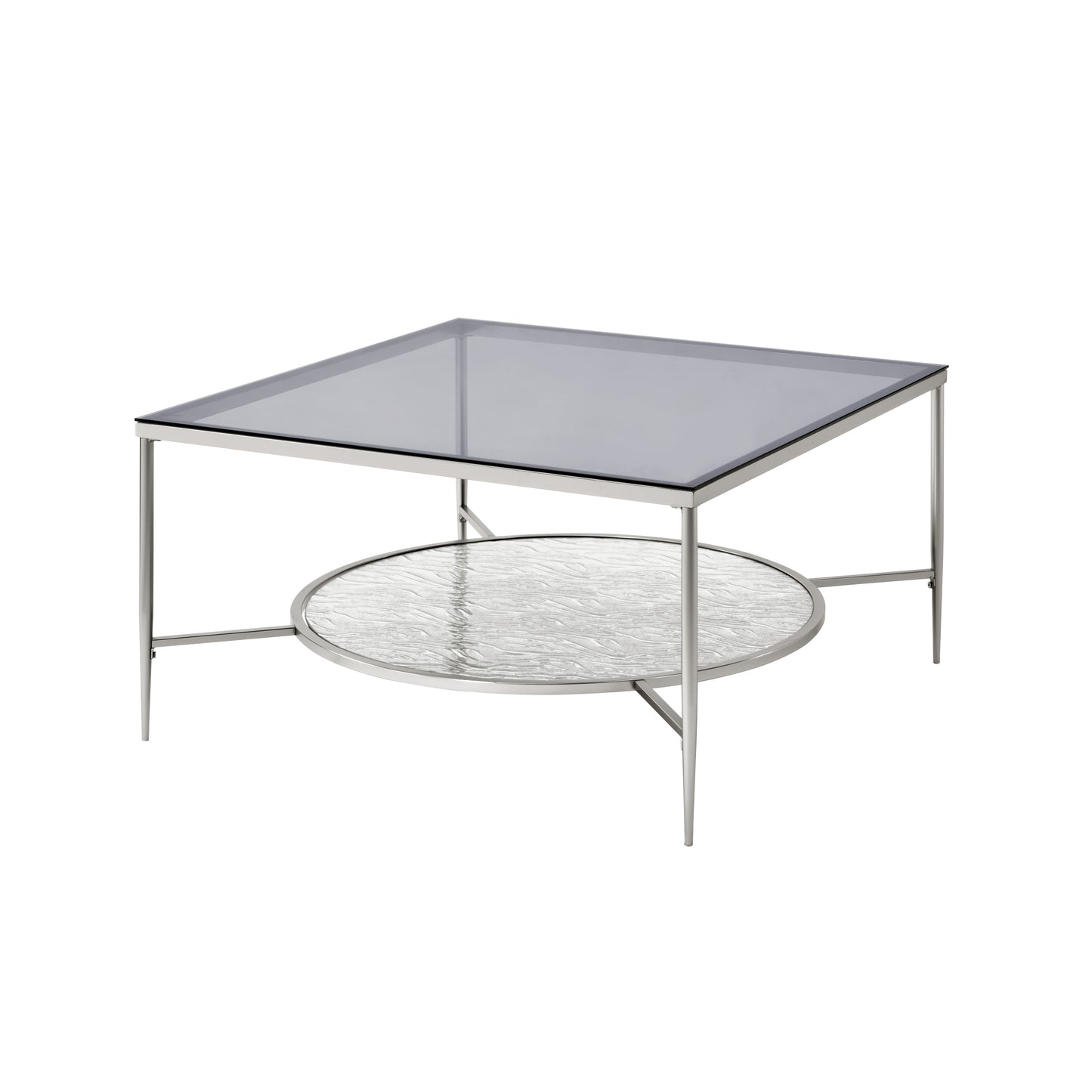 Adelrik Glass and Chrome Finish Coffee Table LV00574