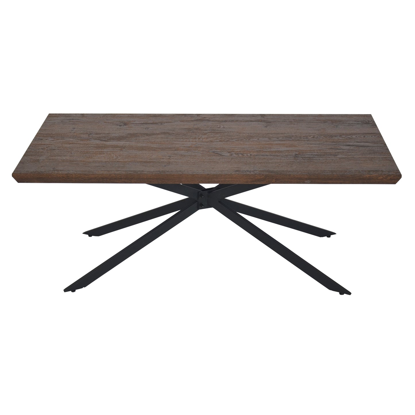 Wooden Coffee Table with Boomerang Legs in Sonoma Brown and Black