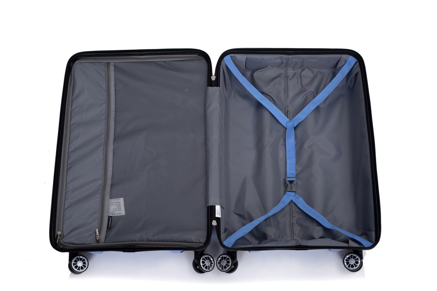 Hardshell Suitcase Double Spinner Wheels PP Luggage Sets Lightweight Durable Suitcase with TSA Lock,3-Piece Set (20/24/28) , Purplish Blue