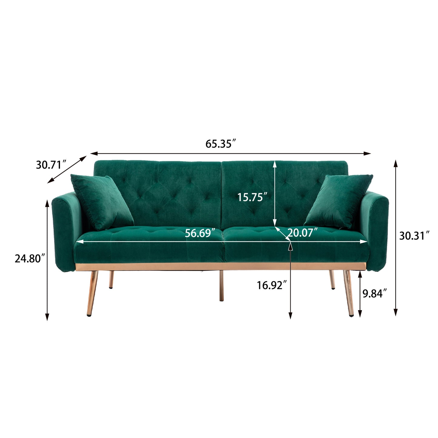 Velvet  Sofa , Accent sofa .loveseat sofa with metal  feet