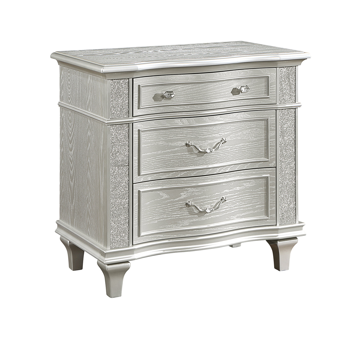 Paris Nightstand Made with Wood in Metallic Gray