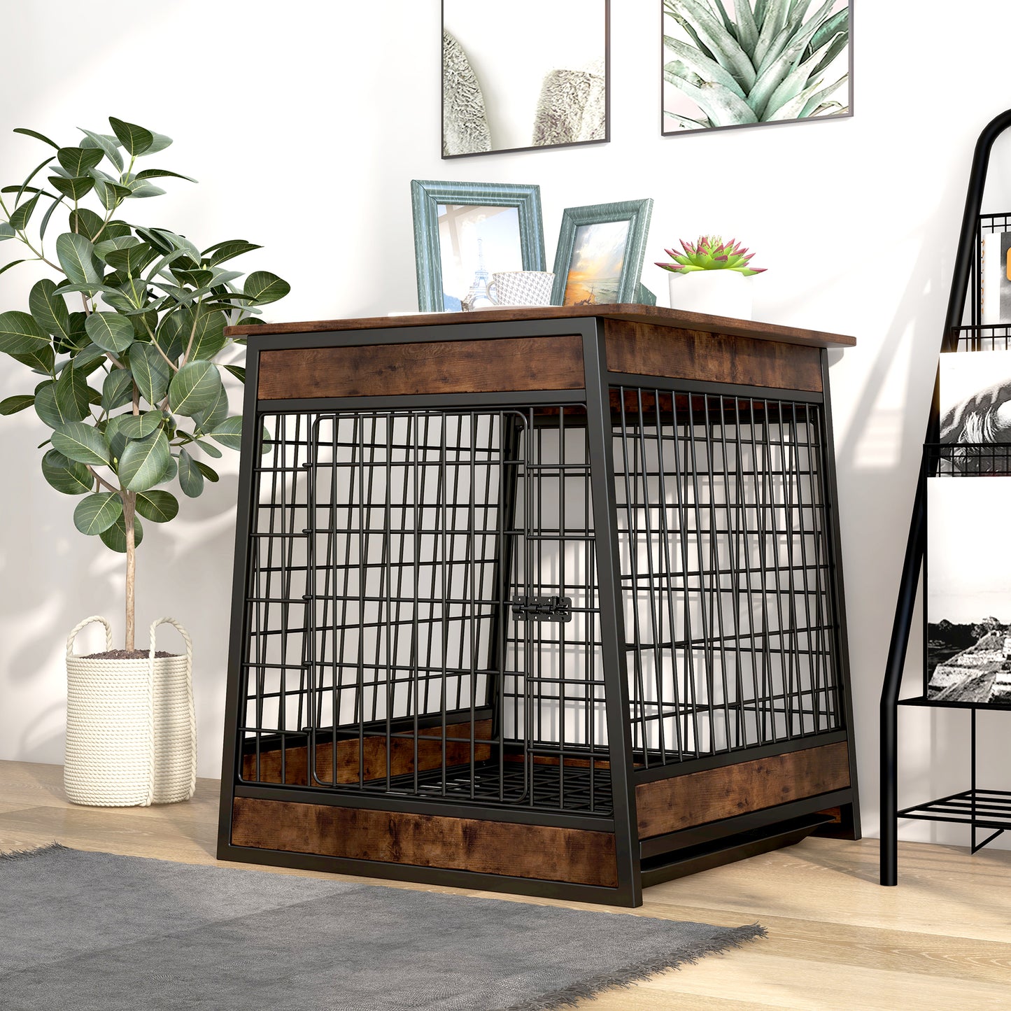 Furniture style dog cage, wooden dog cage,  side cabinet dog crate