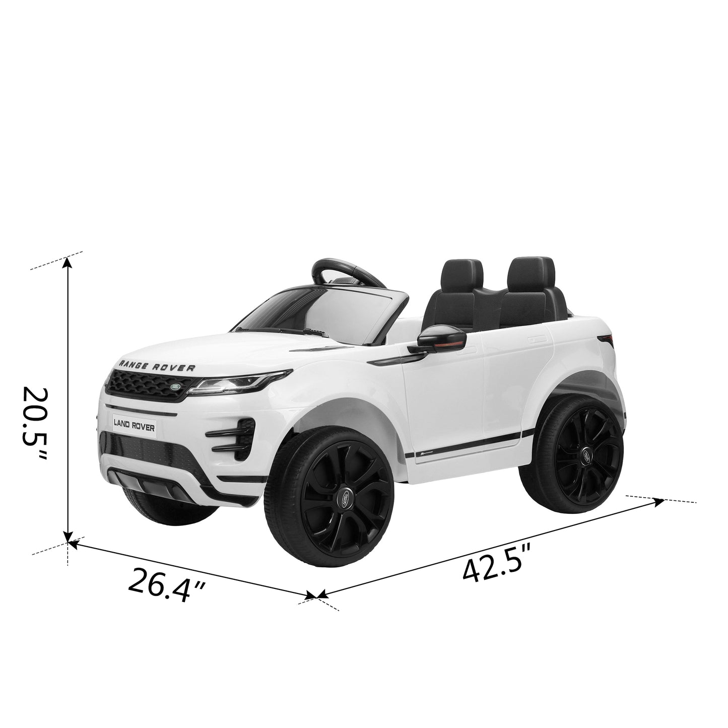 12V Land Rover Licensed Vehicle, Kids Ride On Car with 2.4G RC, 4 Spring-Suspension Wheels, LED Lights, Music, Electric Vehicle Toy for Boys Girls, 3-6 Years Old - White