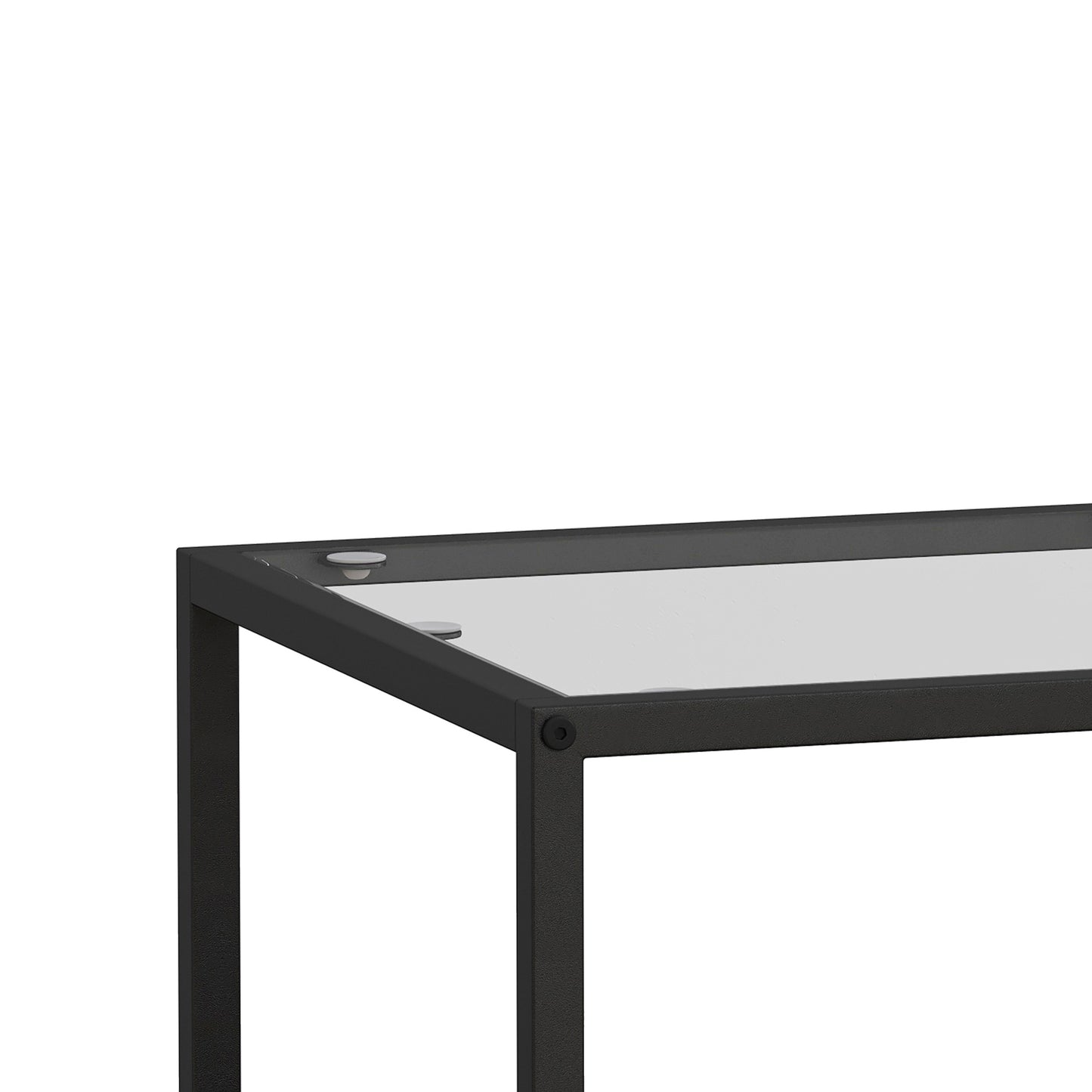 Sleek Glass Coffee Table with Storage Shelf and Metal Legs for Modern Living Rooms