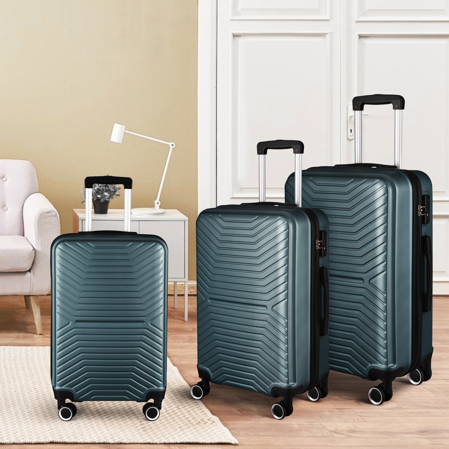 Luggage Sets Expandable ABS Hardshell 3pcs Clearance Luggage Hardside Lightweight Durable Suitcase sets Spinner Wheels Suitcase with TSA Lock 20in/24in/28in