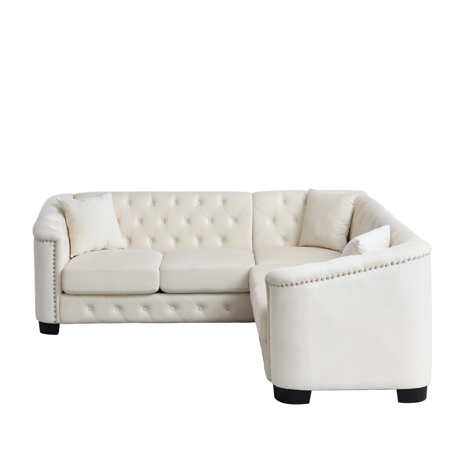 corner sofa+3-seater Combination sofa.Velvet beige