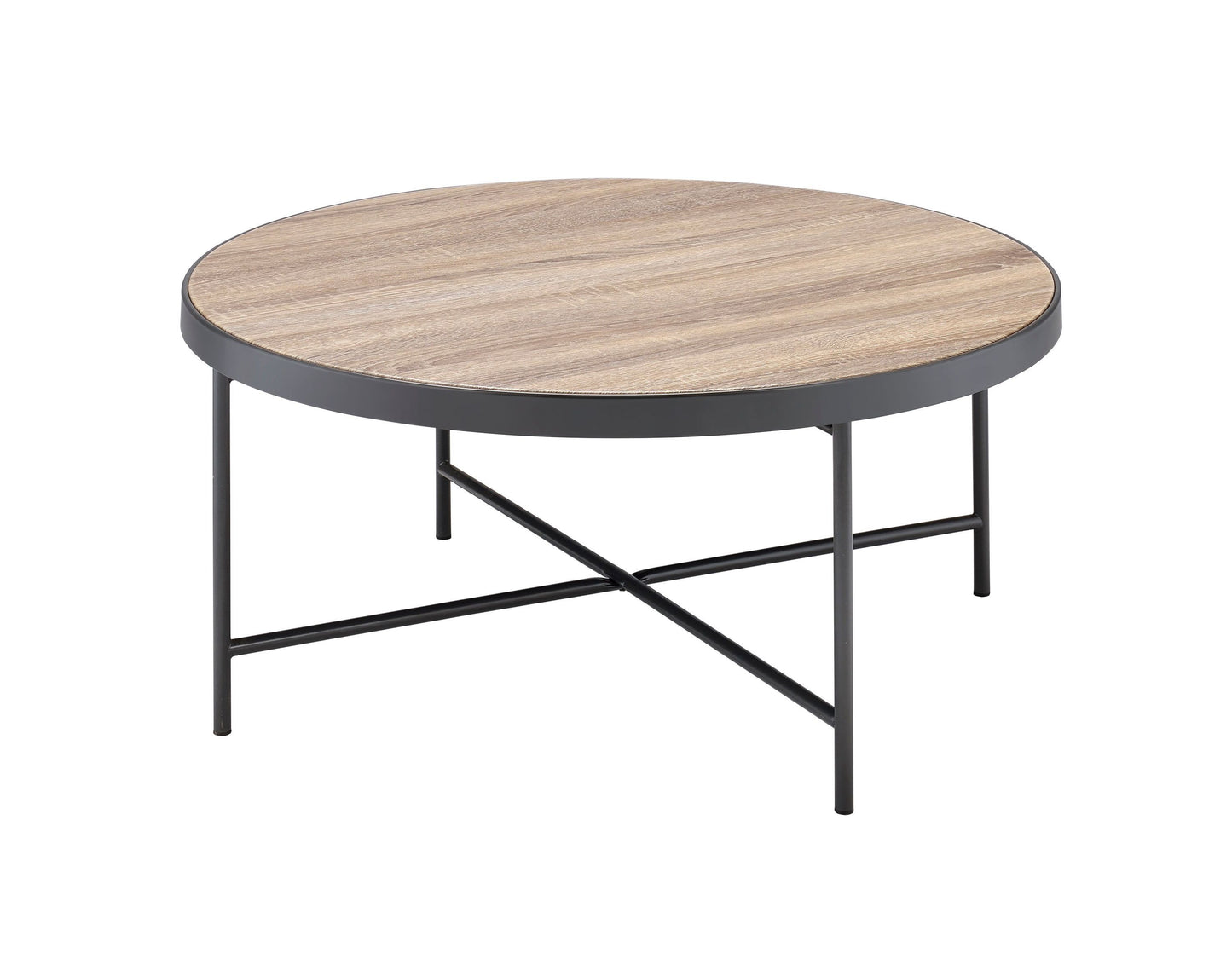 Weathered Gray Oak and Metal Bage Coffee Table (81735)