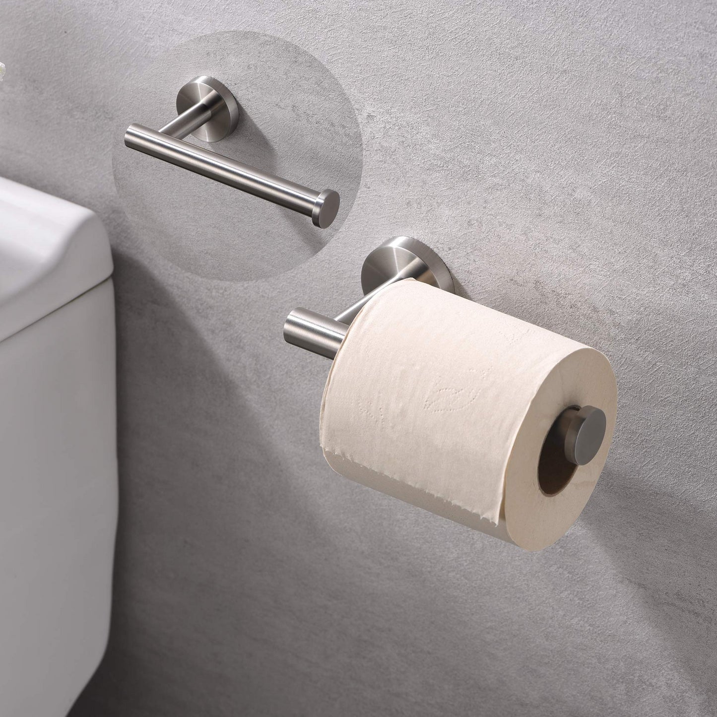 Rust-Resistant Stainless Steel Toilet Paper Holder with Brushed Nickel Finish for Wall Mount