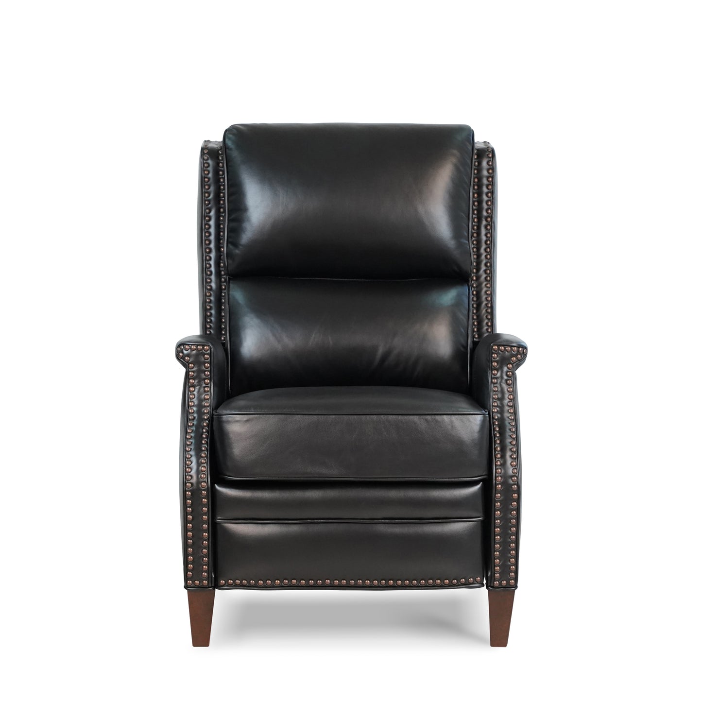 Elegant Genuine Leather Power Recliner with Adjustable Headrest, Removable Cushion, and Extendable Footboard