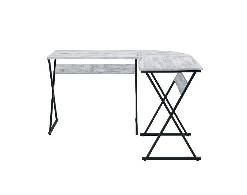 Zafiri Writing Desk in Antique White and Black Finish