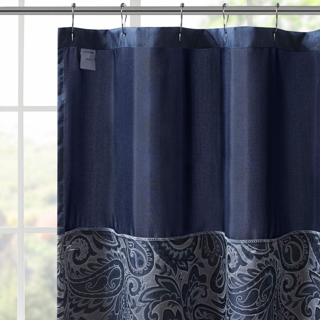 Sophisticated Paisley Jacquard Bathroom Curtain