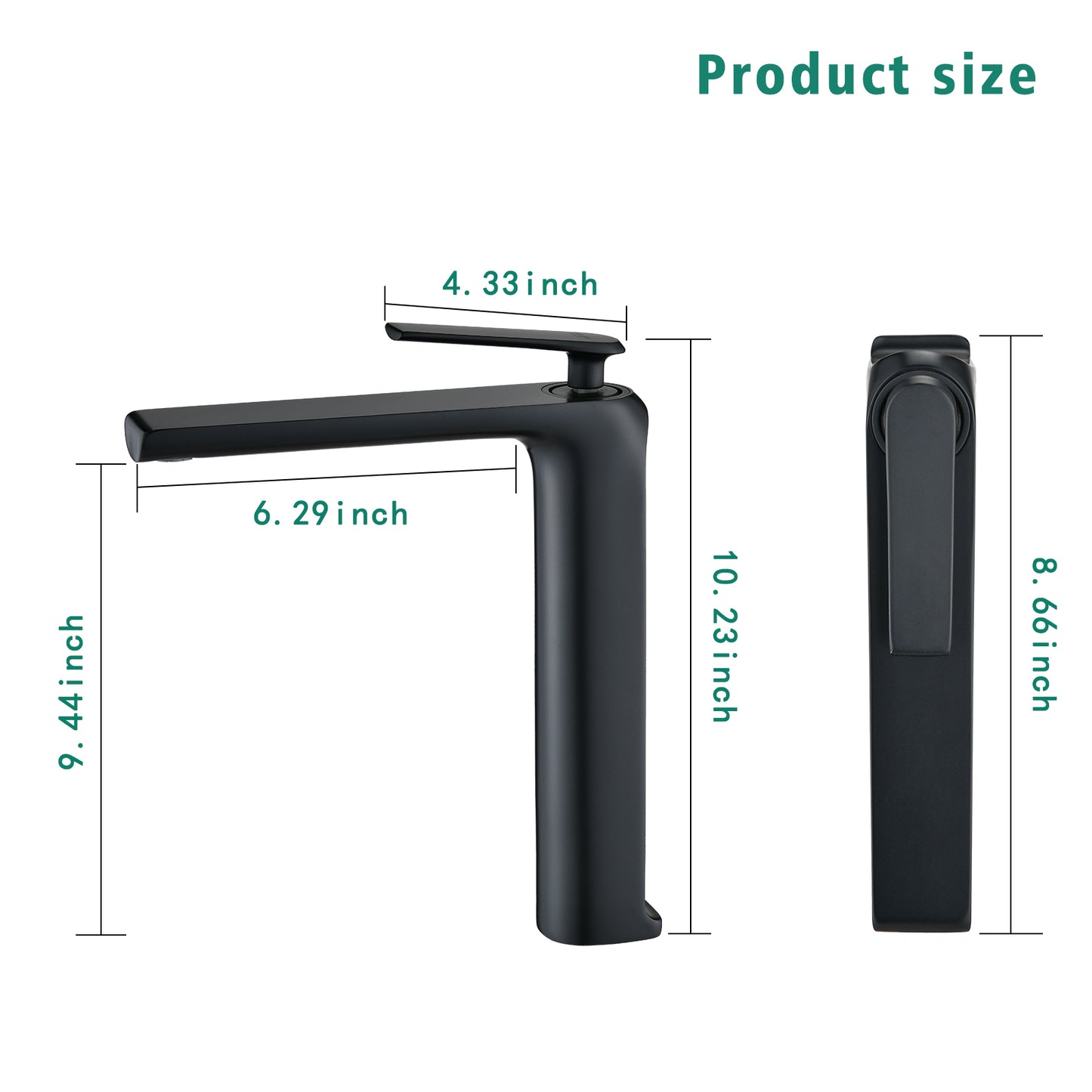 Modern Matte Black Bathroom Faucet with Single Handle and High-Arc Spout