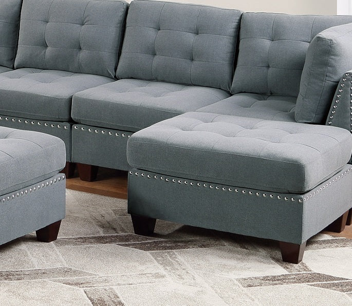 9-Piece Modular Sectional Sofa Set with Tufted Nail head Details