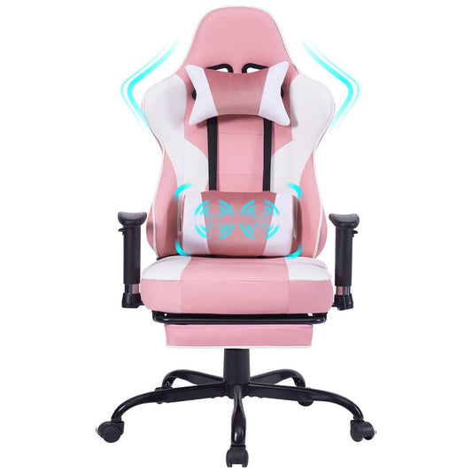 Ergonomic Gaming Chair with Vibration Massage, Headrest, and 2D Armrests