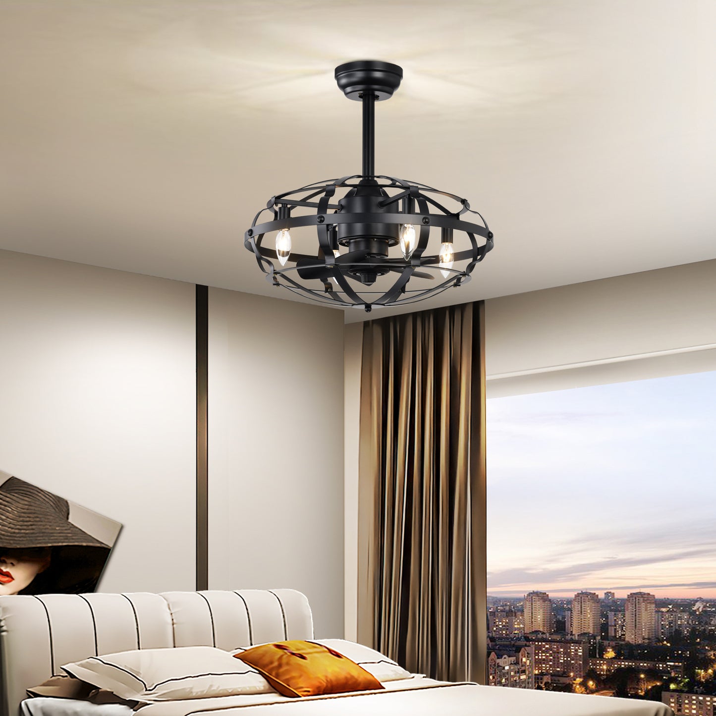 Bladeless Industrial Ceiling Fan with Reversible Motor and Remote Control