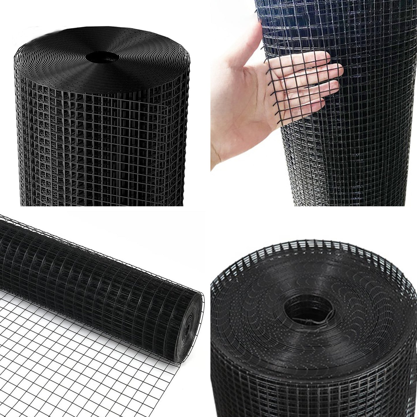 48 inch×50 ft Black Vinyl Coated Hardware Cloth, 19 Gauge 1/2 inch Black PVC Hardware Cloth, Black Welded Wire Fence Supports Poultry-Netting Cage-Home Improvement and Chicken Coop