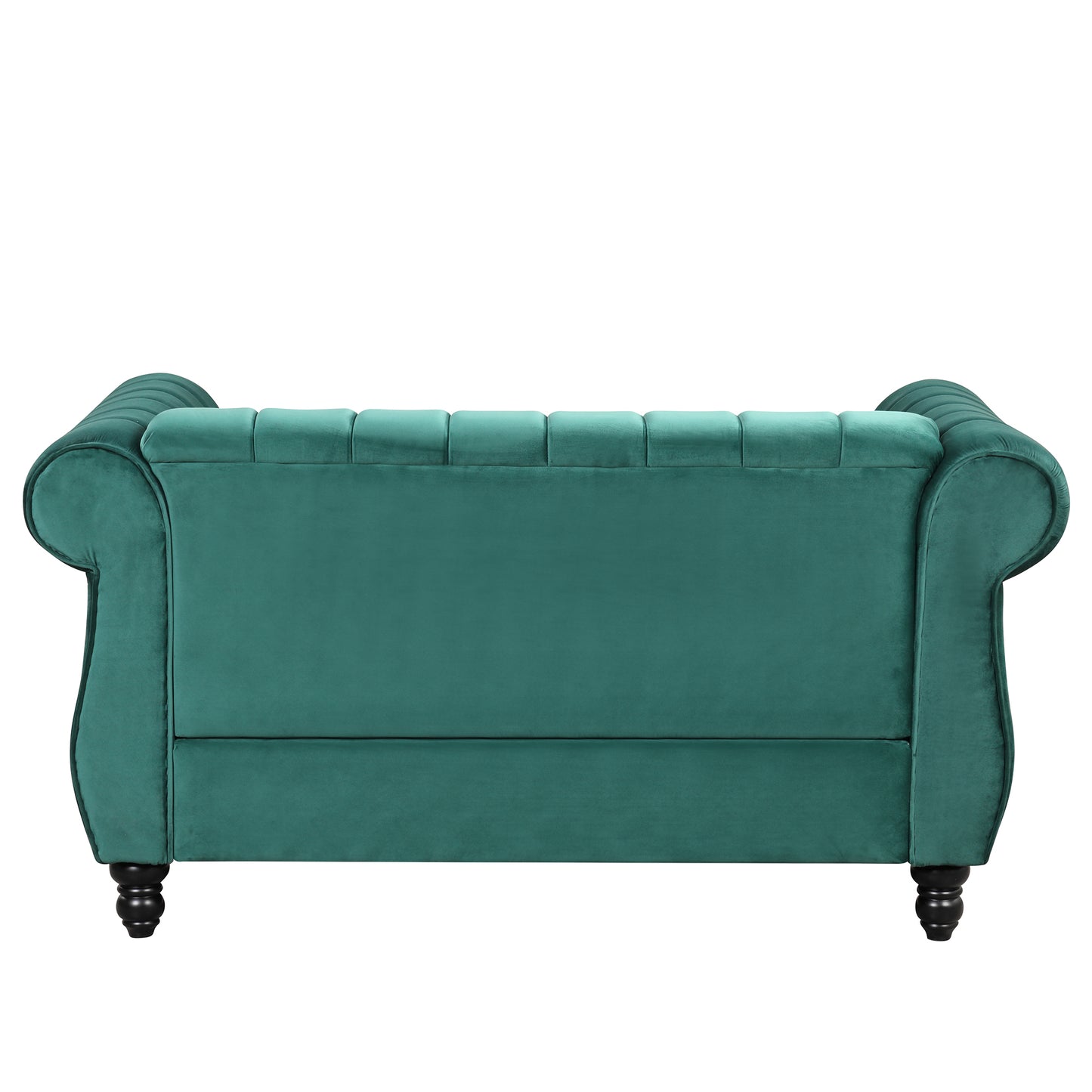 Dutch Fluff Upholstered Modern Green Sofa with Solid Wood Legs