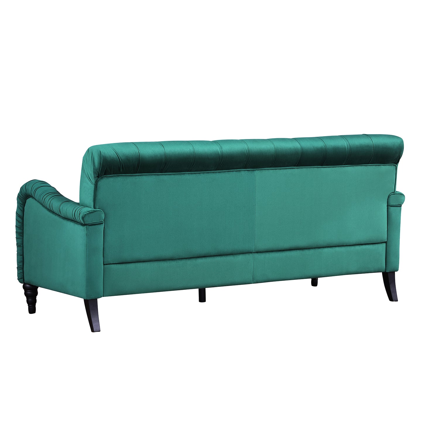 Modern Dark Green Velvet Chesterfield 3-Seater Sofa