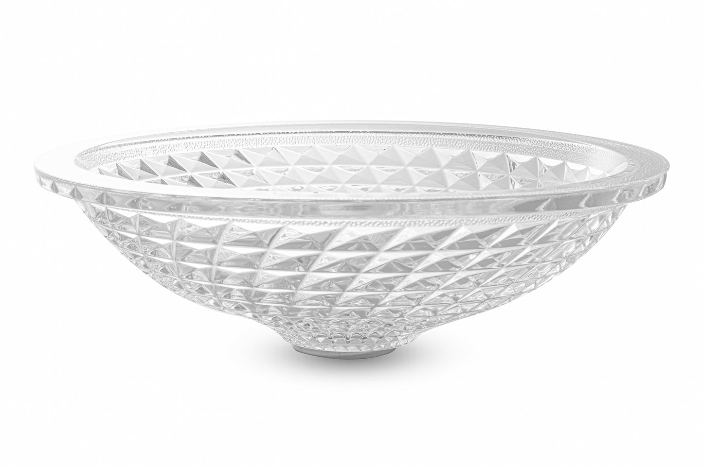 17.59'' Crystal Circular Vessel Bathroom Sink