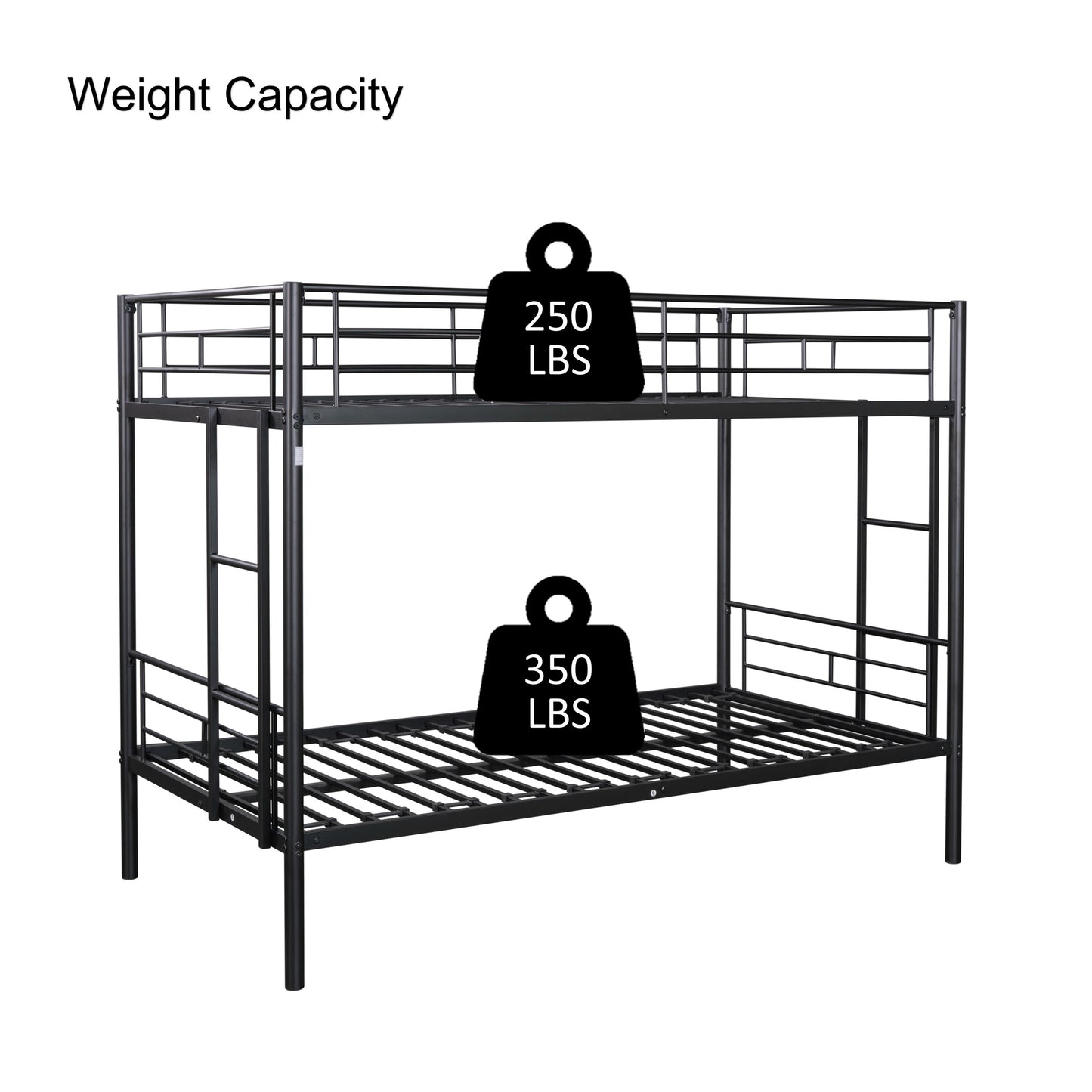 Metal Twin Bunk Bed with Enhanced Safety Measures