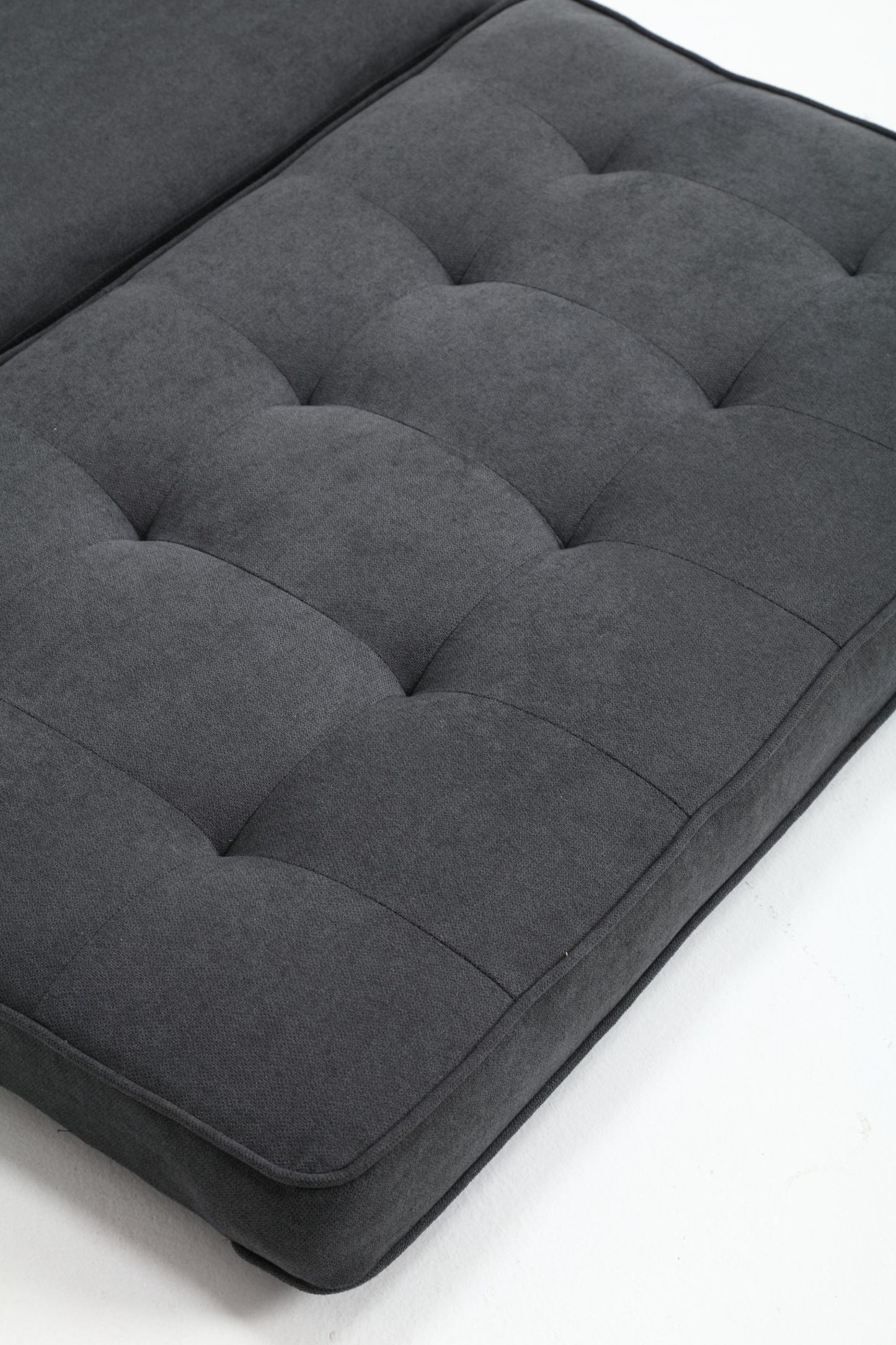 Convertible 3-Fold Sofa Bed with Side Storage, Velvet Linen Fabric