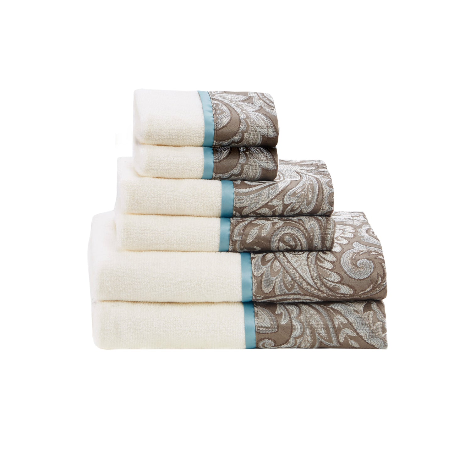 Madison Park Aubrey 6 Piece Paisley Jacquard Towel Set