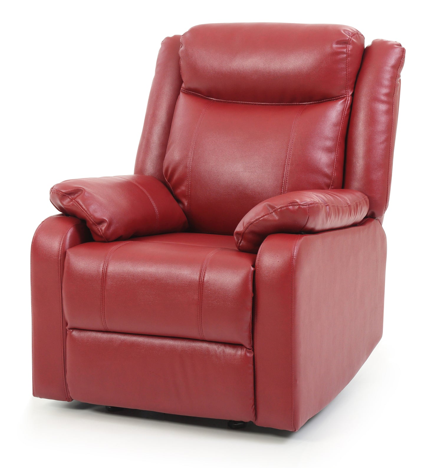 Rocker Recliner in Red Faux Leather with Steel Frame - Glory Furniture Ward G765A-RC