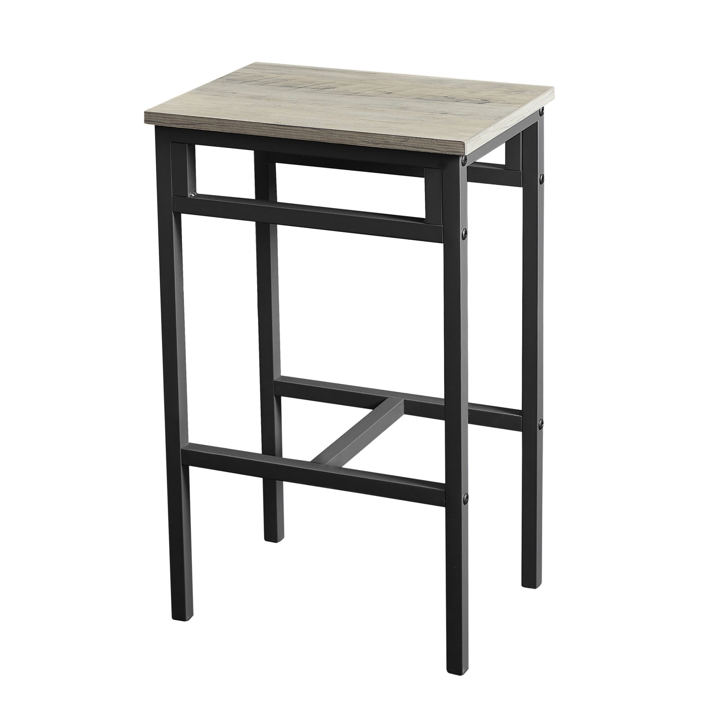 Bar table set 5PC Dinging table set with high stools, structural strengthening, industrial style. Grey, 43.31'' L x 23.62'' W x 35.43'' H.