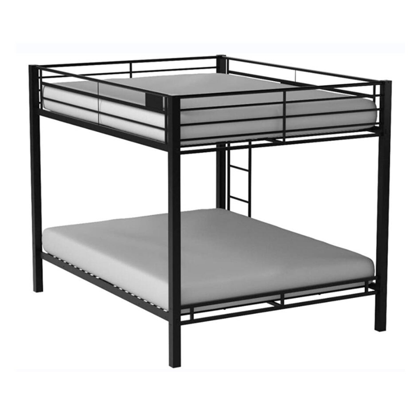 Sleek Sandy Black Queen/Queen Metal Bunk Bed