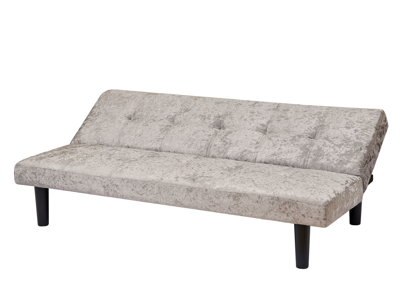 Modern sofa bed in iced velour, multi-position adjustable sofa bed, plastic feet