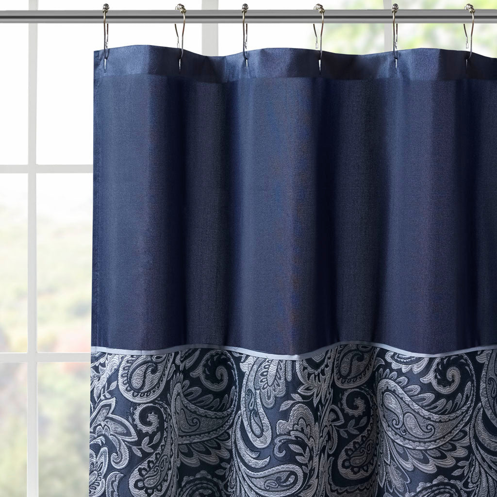 Sophisticated Paisley Jacquard Bathroom Curtain