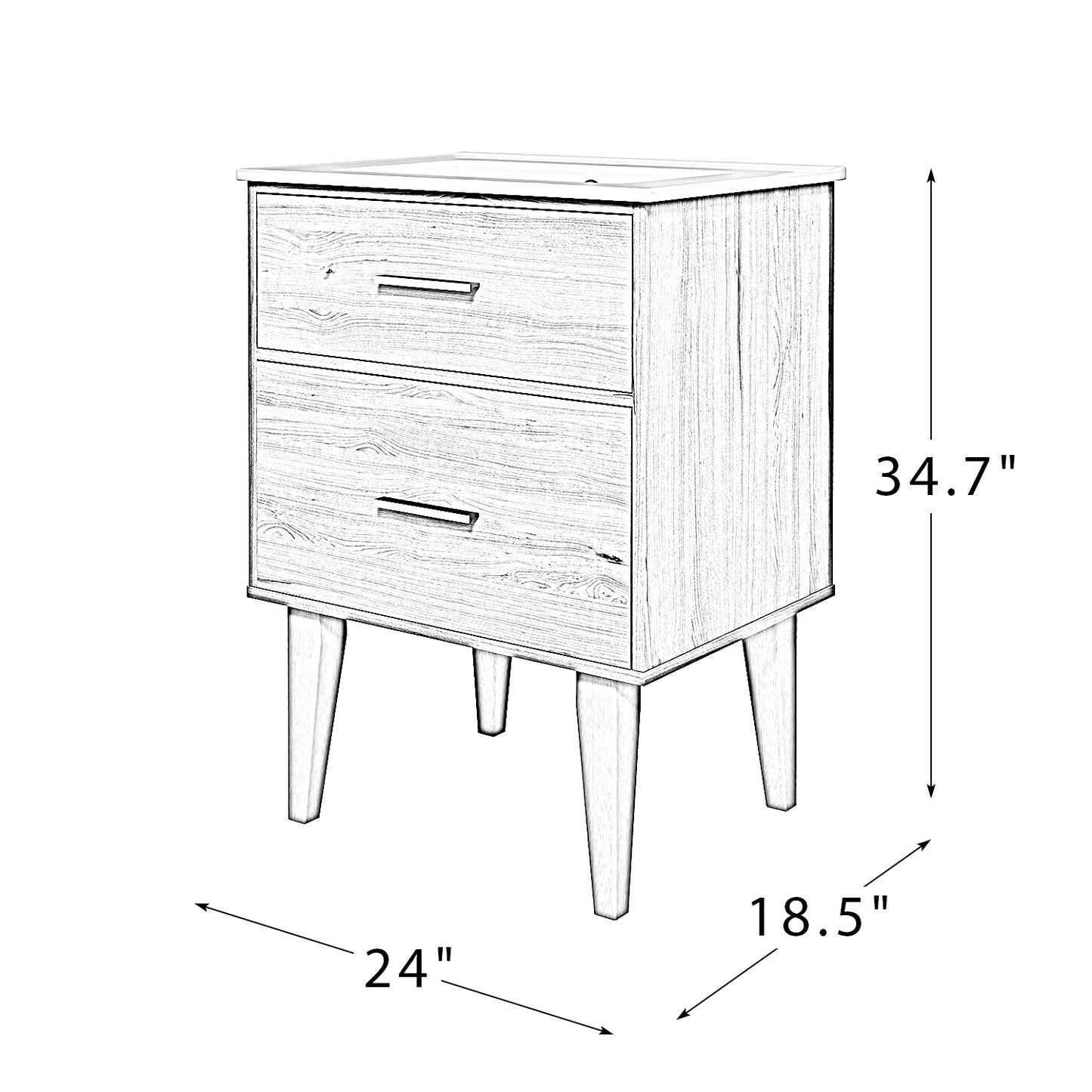 Argolis 24" Single Bathroom Vanity Set