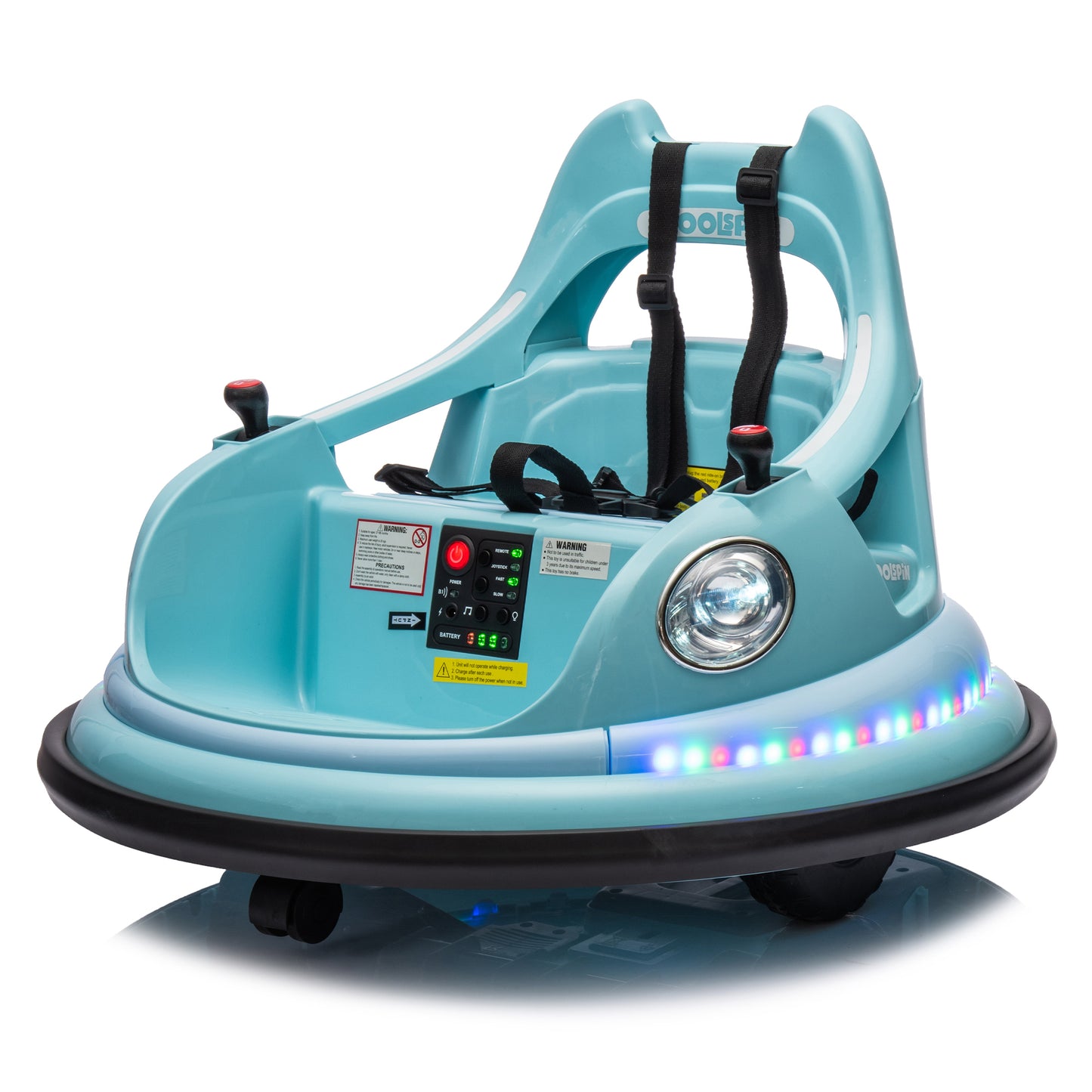 12V Kids' Electric Bumper Car with Remote Control and LED Lights